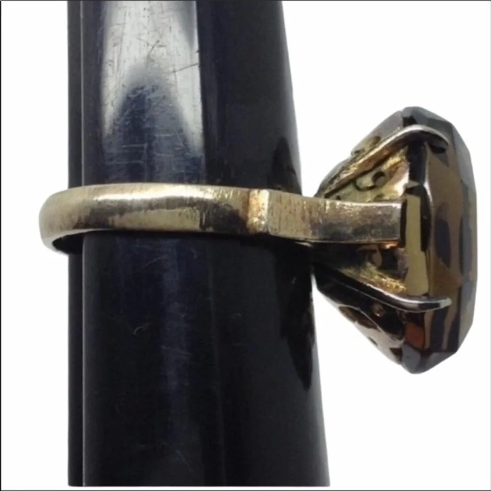 - Vintage brown topaz gold plated ring